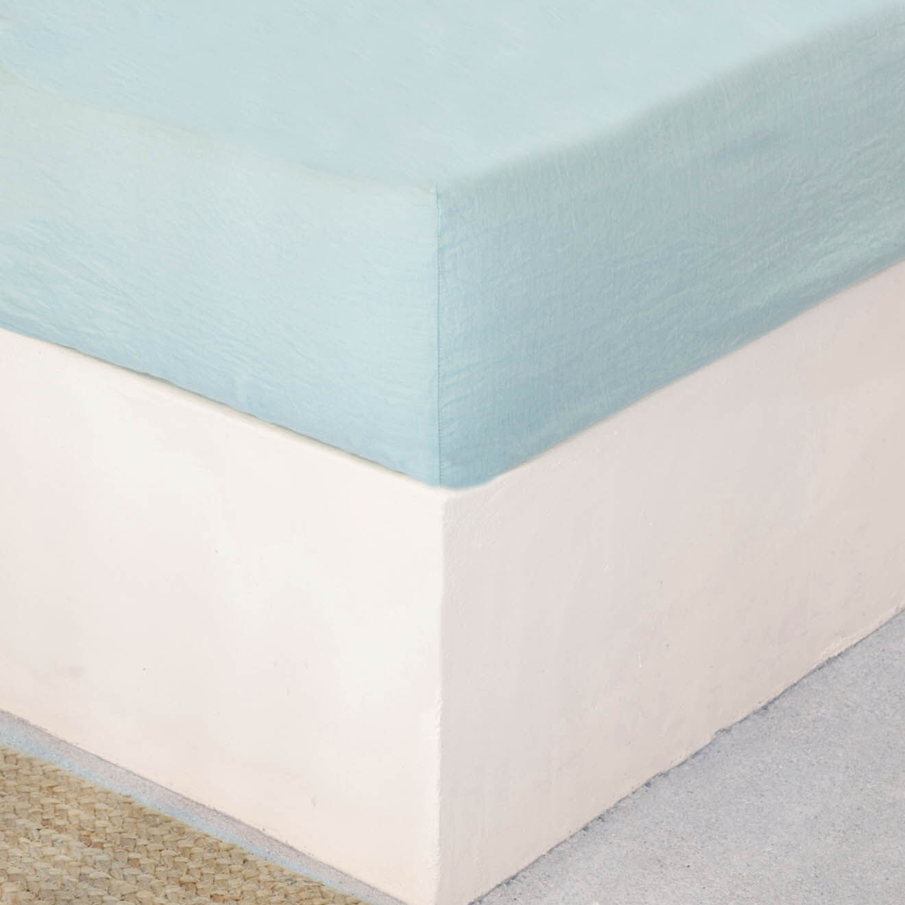 Febronie Home Drap housse 100% Lin Hortense aqua