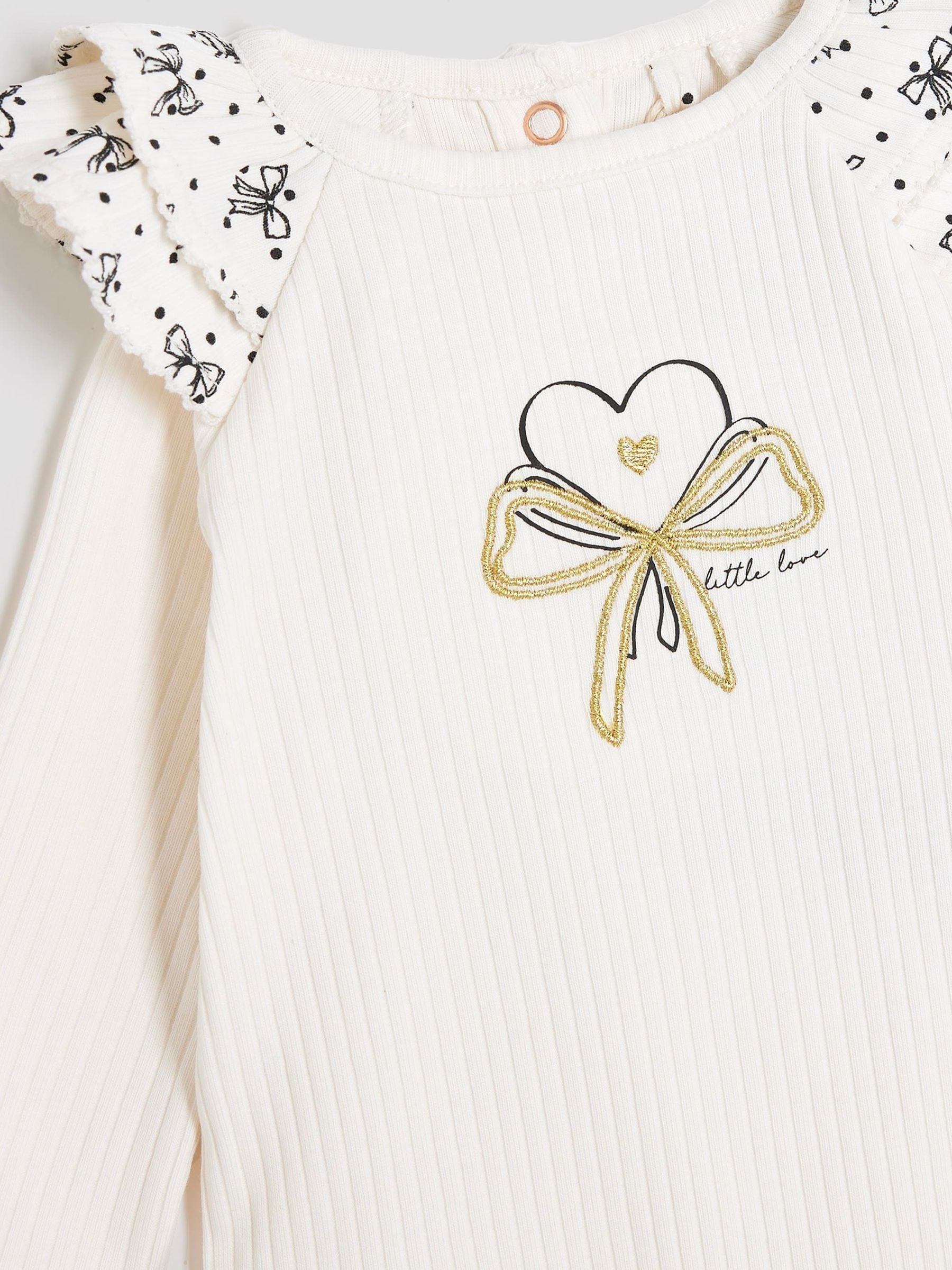 River Island Baby Girls Bow Print Bodysuit Set