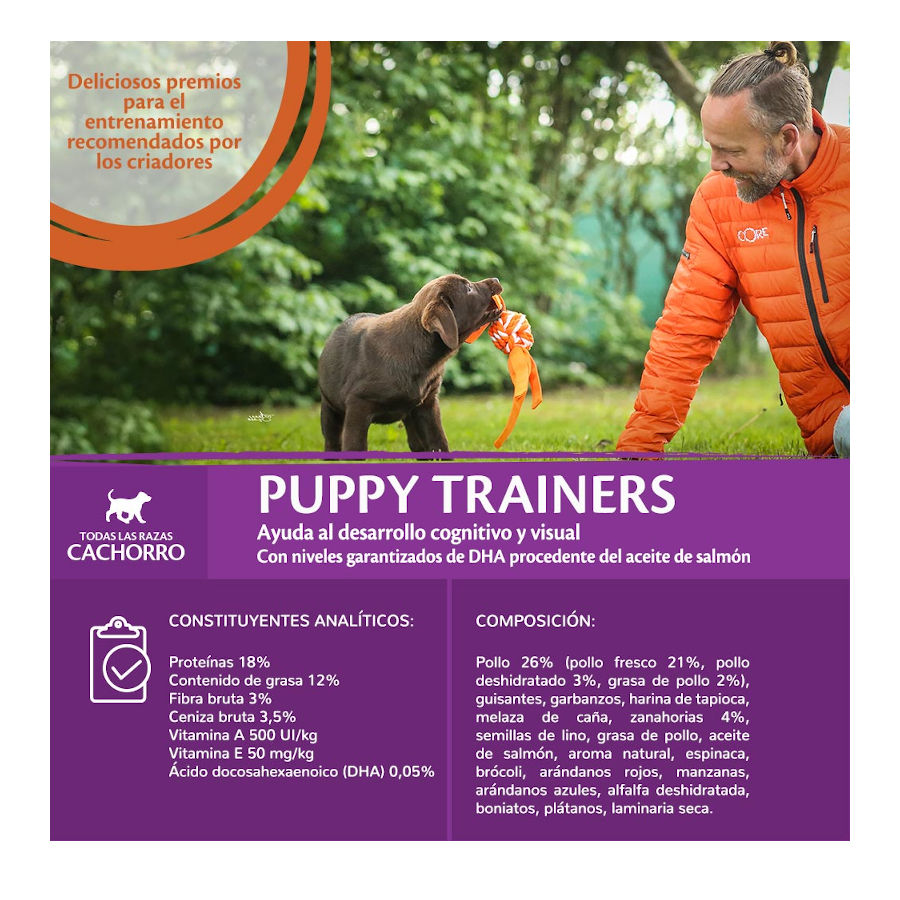 Petiscos Wellness Core Puppy Trainers sabor Frango para Cães, 170g