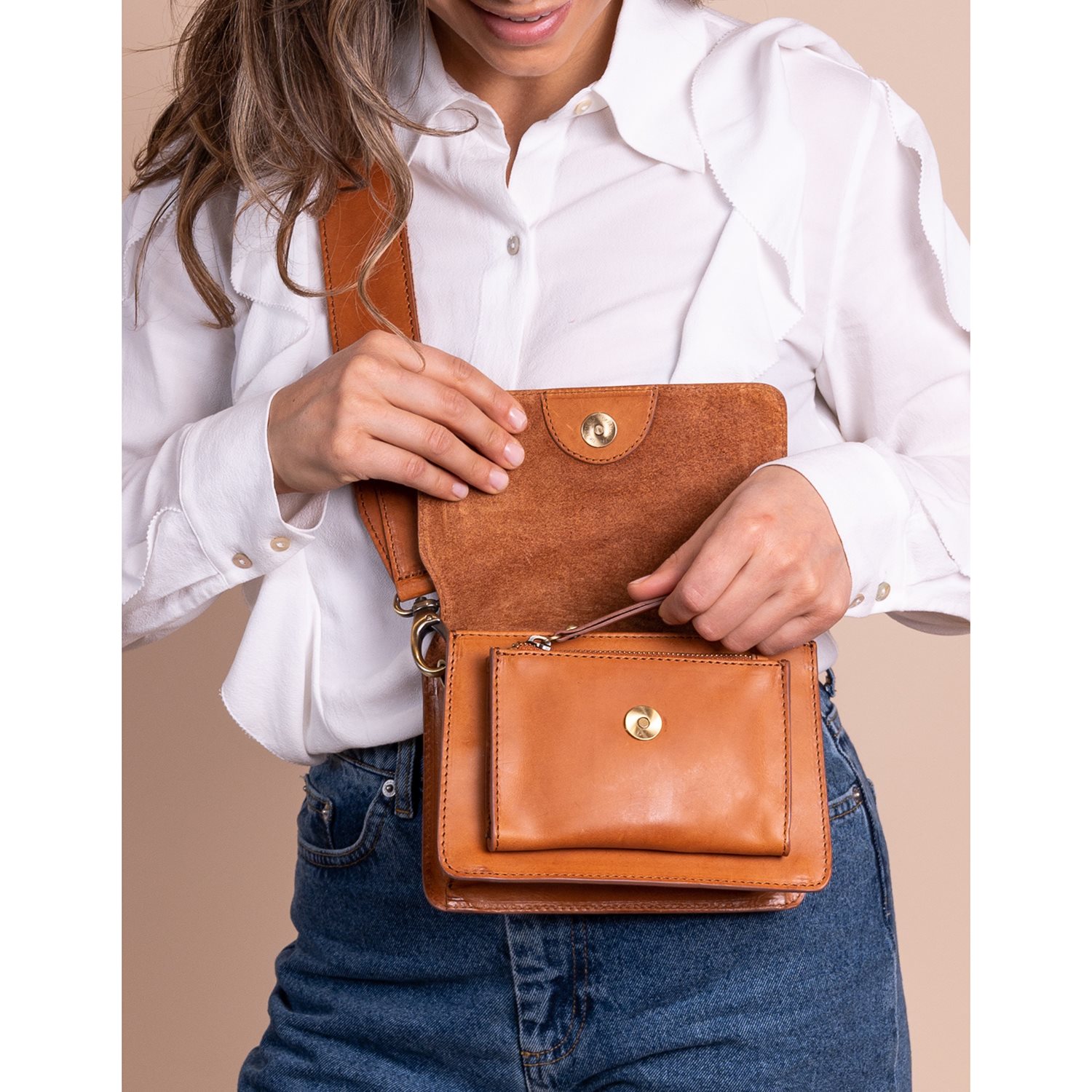 O My Bag Harper Crossbody Mini cognac