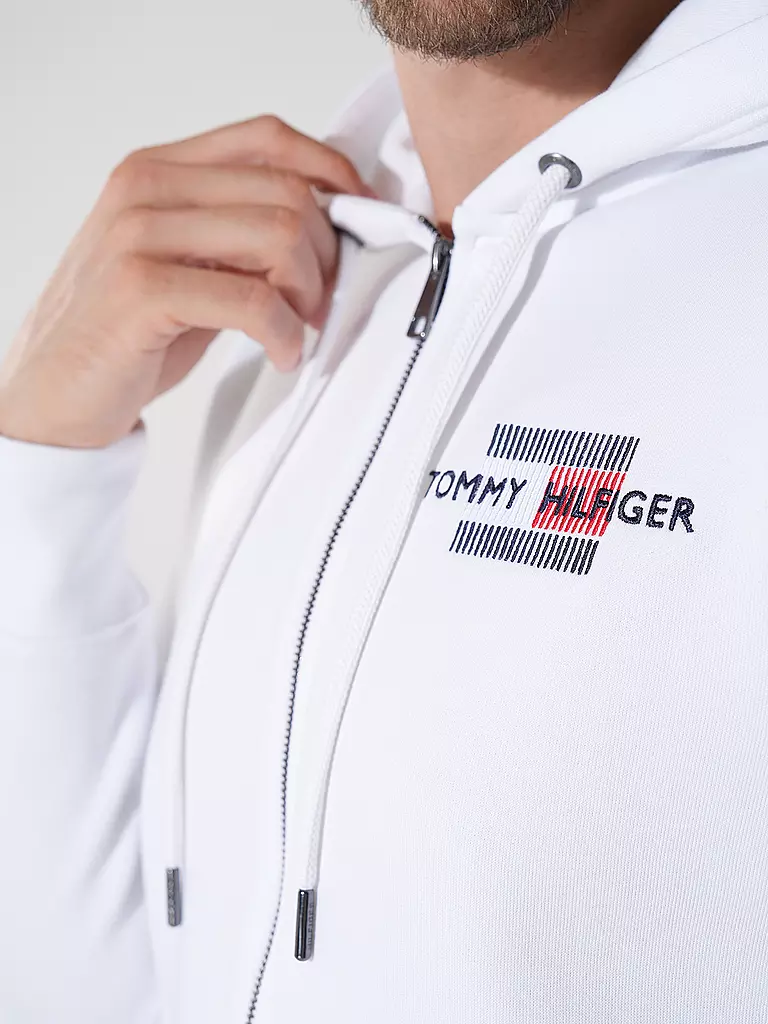 TOMMY HILFIGER Sweatjacke weiss