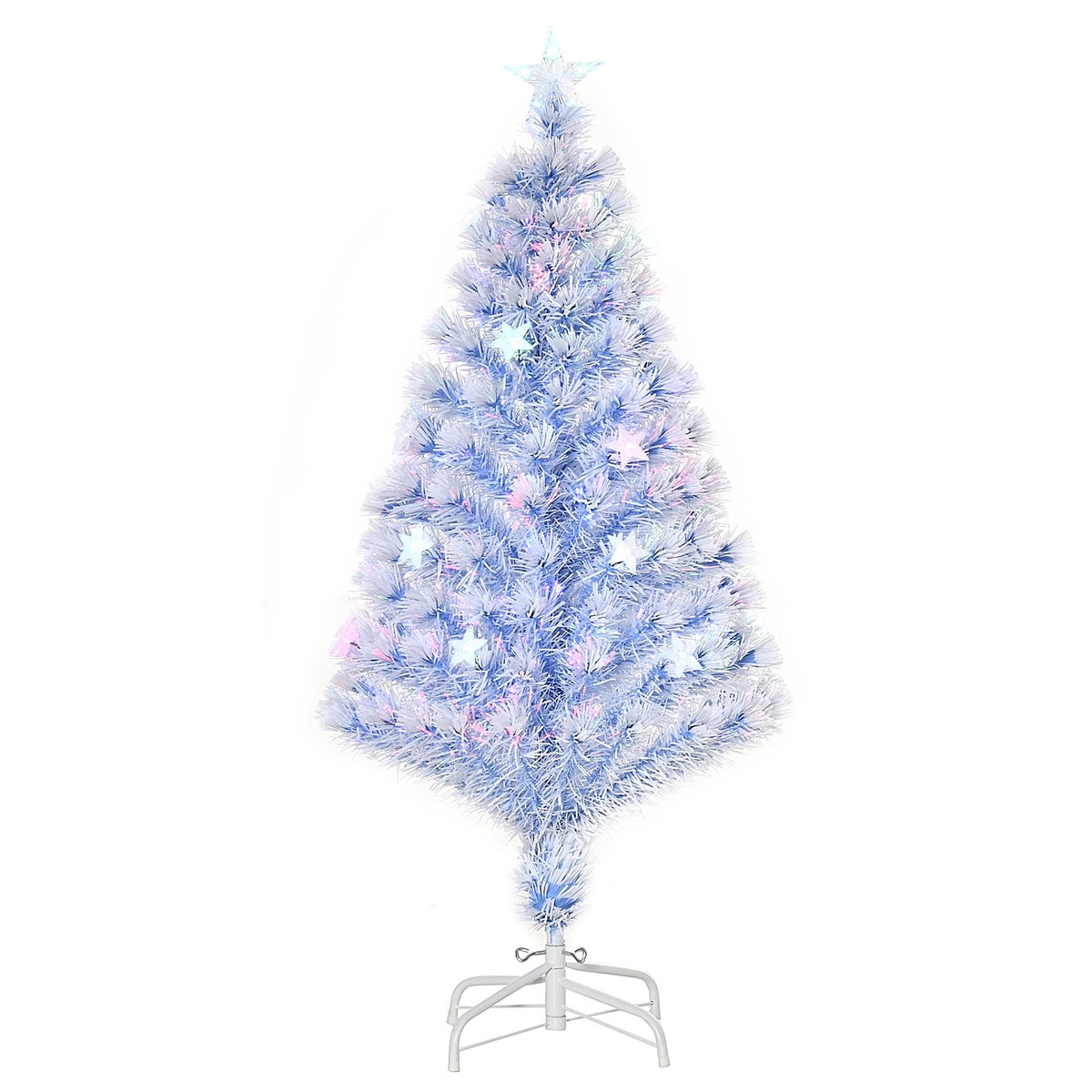 HOMCOM kunstkerstboom, Ø60 x 120H cm, metaal, wit, blauw