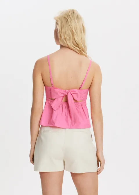 Top met strik op de rug roze (ROS.HOT)