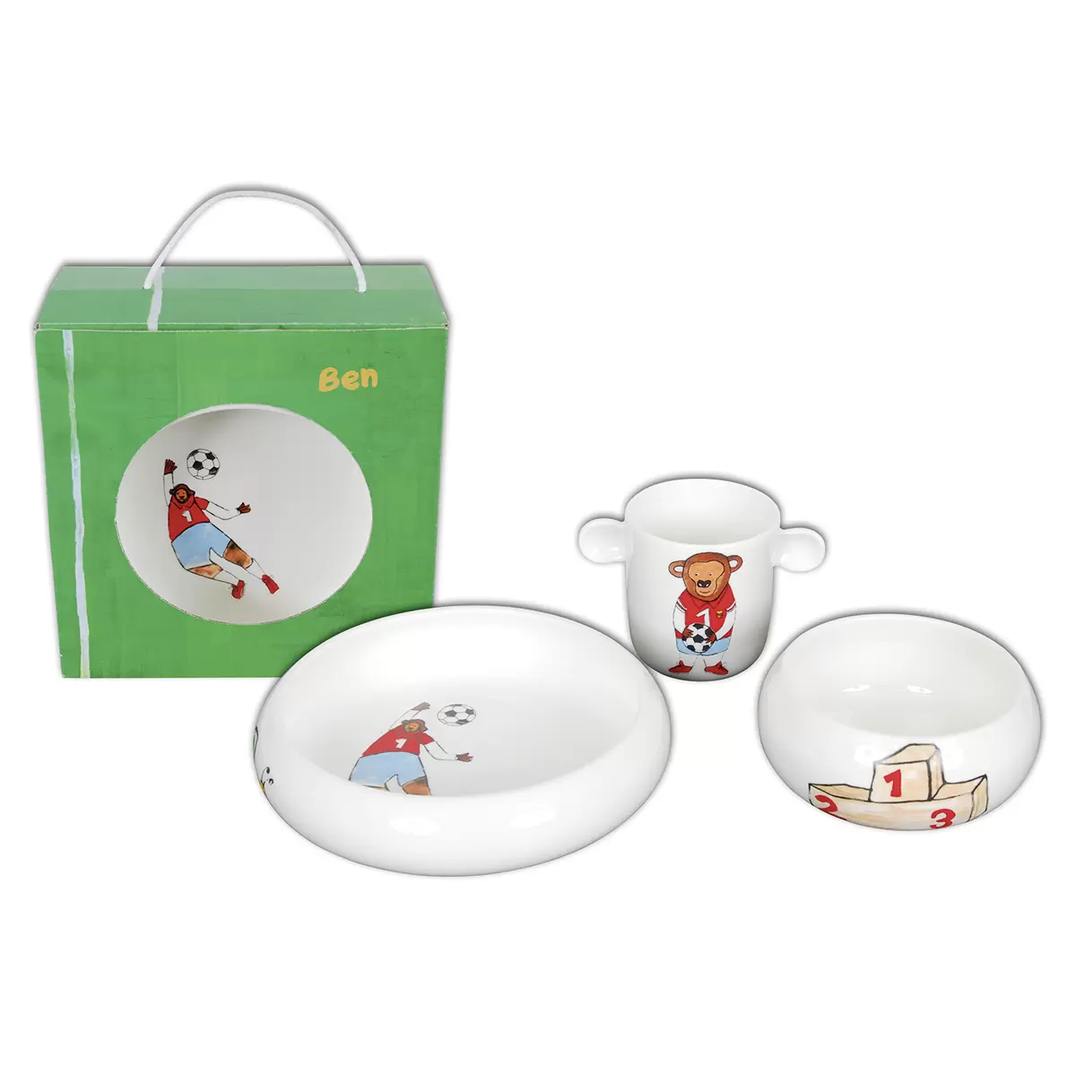 Kindergeschirr Set Ben weiss,bunt