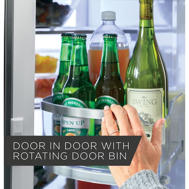 Refrigerador GE Profile de 27,9 pés cúbicos com portas francesas, máquina de gelo e porta dupla (aço inoxidável resistente a impressões digitais) ENERGY STAR