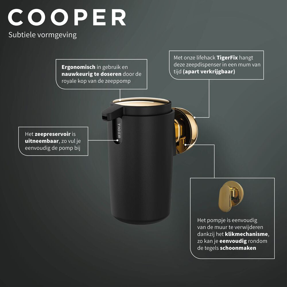 Tiger Cooper Zeepdispenser 175 ml - Zwart/Goud