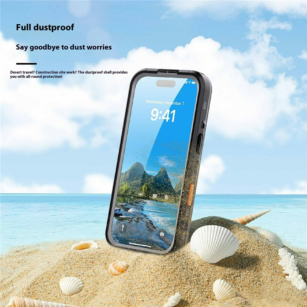 iPhone 17 Pro Wasserfeste MagSafe Outdoor Schutz Hülle (IP68) - Schwarz / Transparent