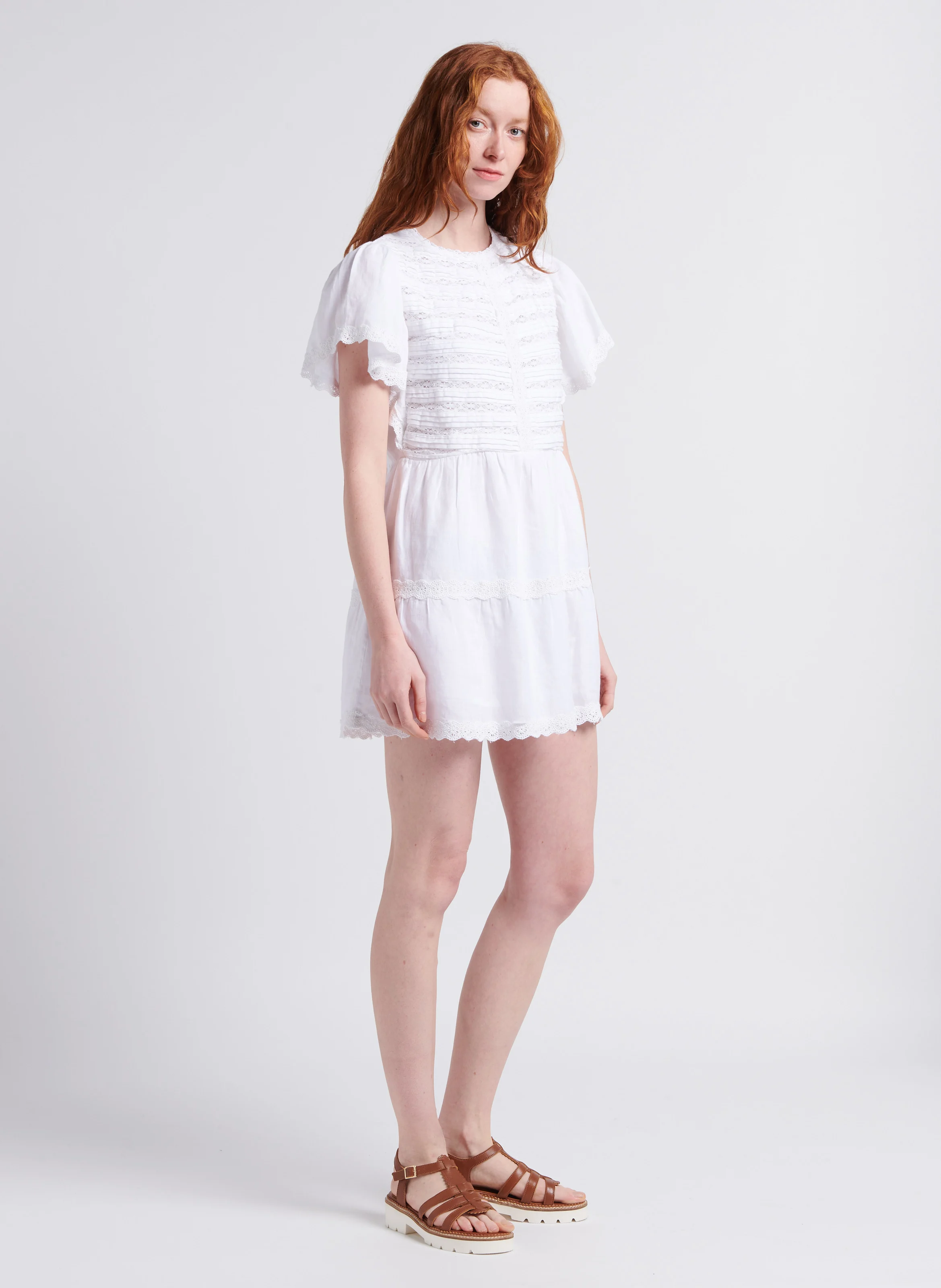 ISIDOLE - Sandales plates en cuir | Marron