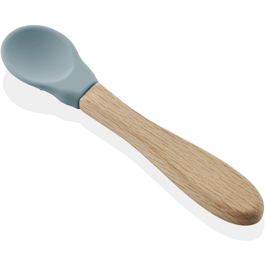 babyJem Löffel aus Silikon mit Holzgriff, mint