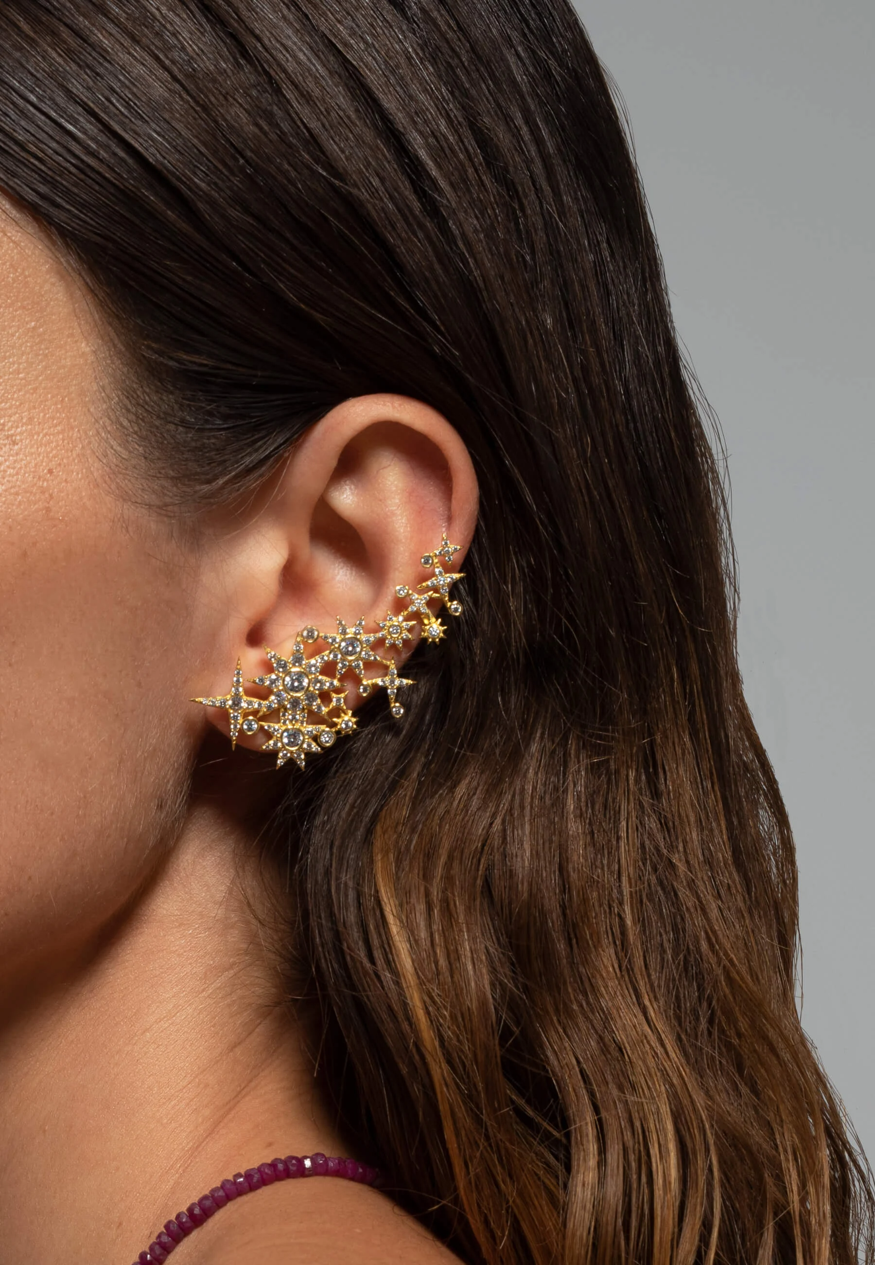 THE STAR - Boucles d'oreilles grimpeuses | Doré