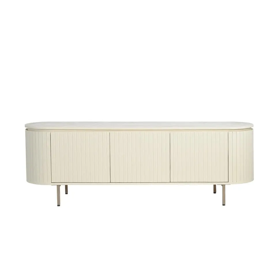 Tv-Meubel Beige Mangohout - Metaal - 170x43x56cm - Patou