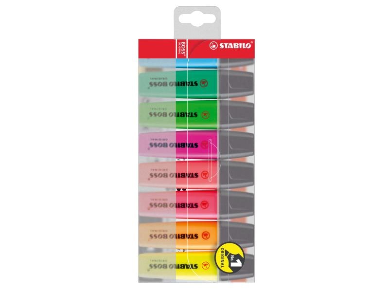 STABILO Textmarker Boss Original 8 Stück Textmarker, 8er-Etui
