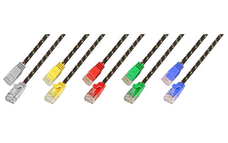 Slimpatchkabel RJ-45 - RJ-45, Cat 6, UTP, 1 m, RotRobustes, geschirmtes Twisted-Pair-Kabel (STP) mit Klinkenschutz