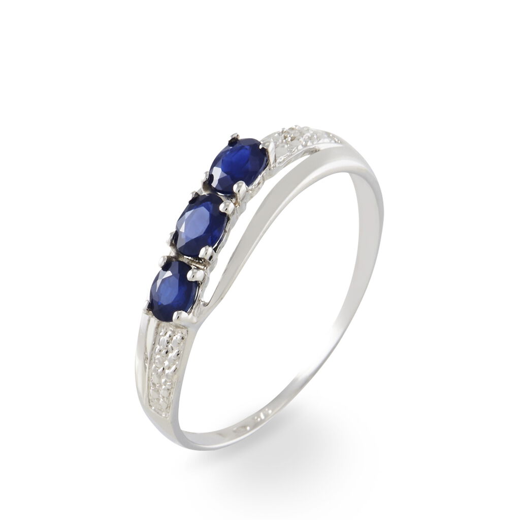 Bague Othylie Or Blanc Saphir Et Diamant