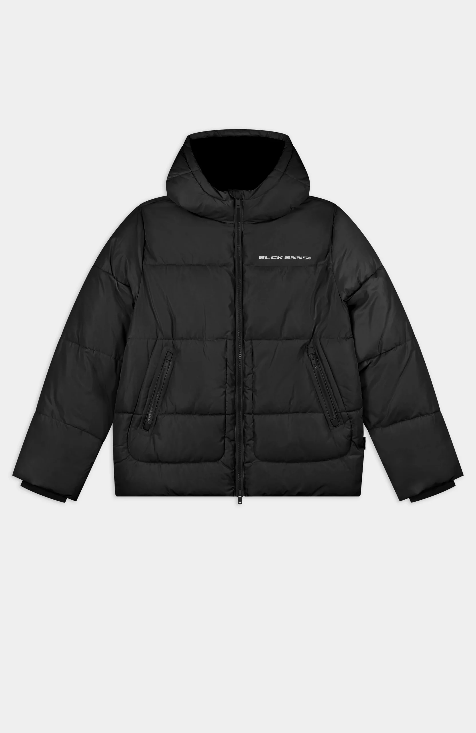 Black Bananas Block Puffer Jas Heren Zwart