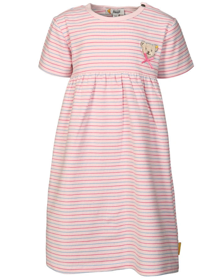 Jersey-Kleid FRÜHLINGSFREUDE gestreift in rosa