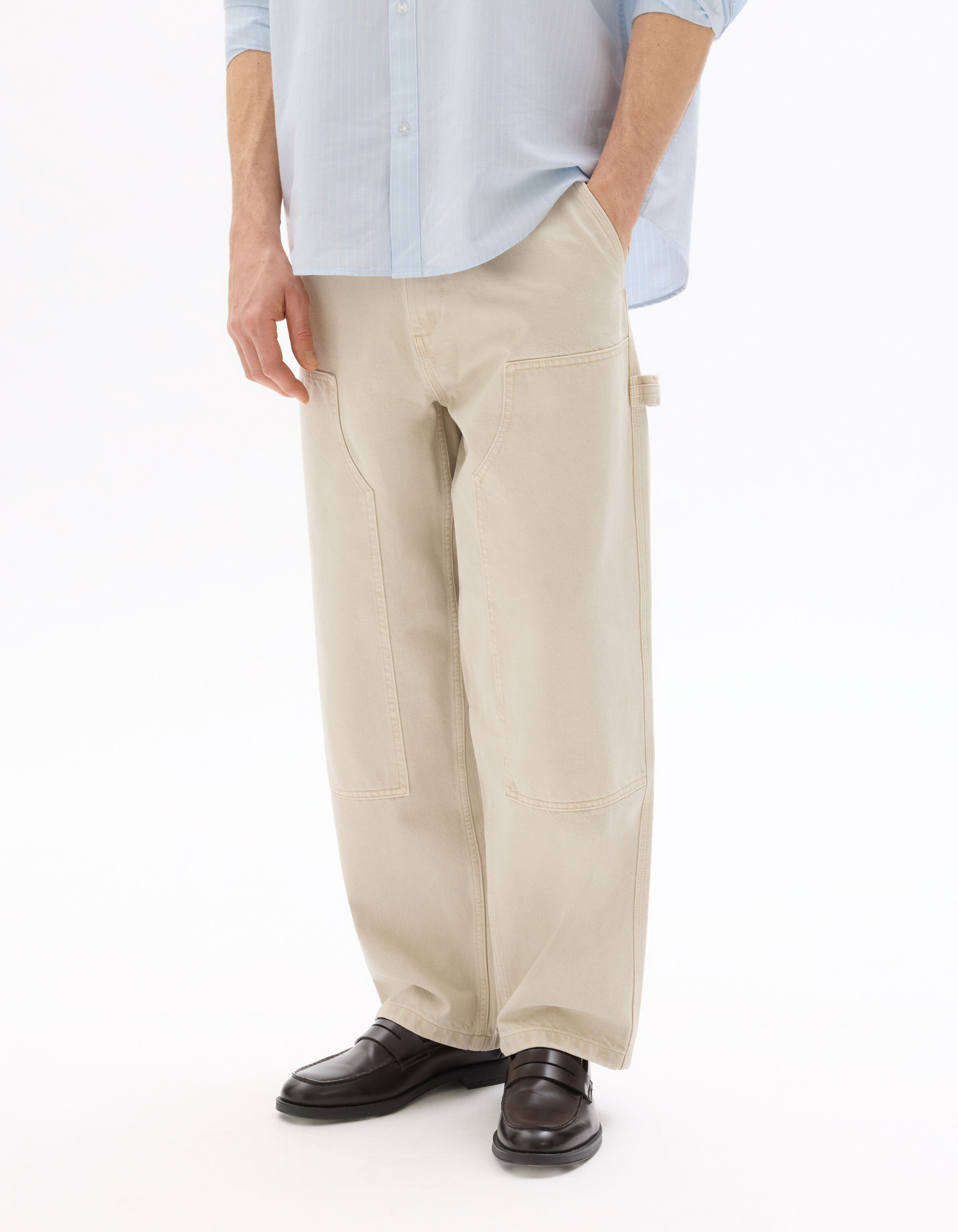 Jean loose 100% coton carpenter - blanc