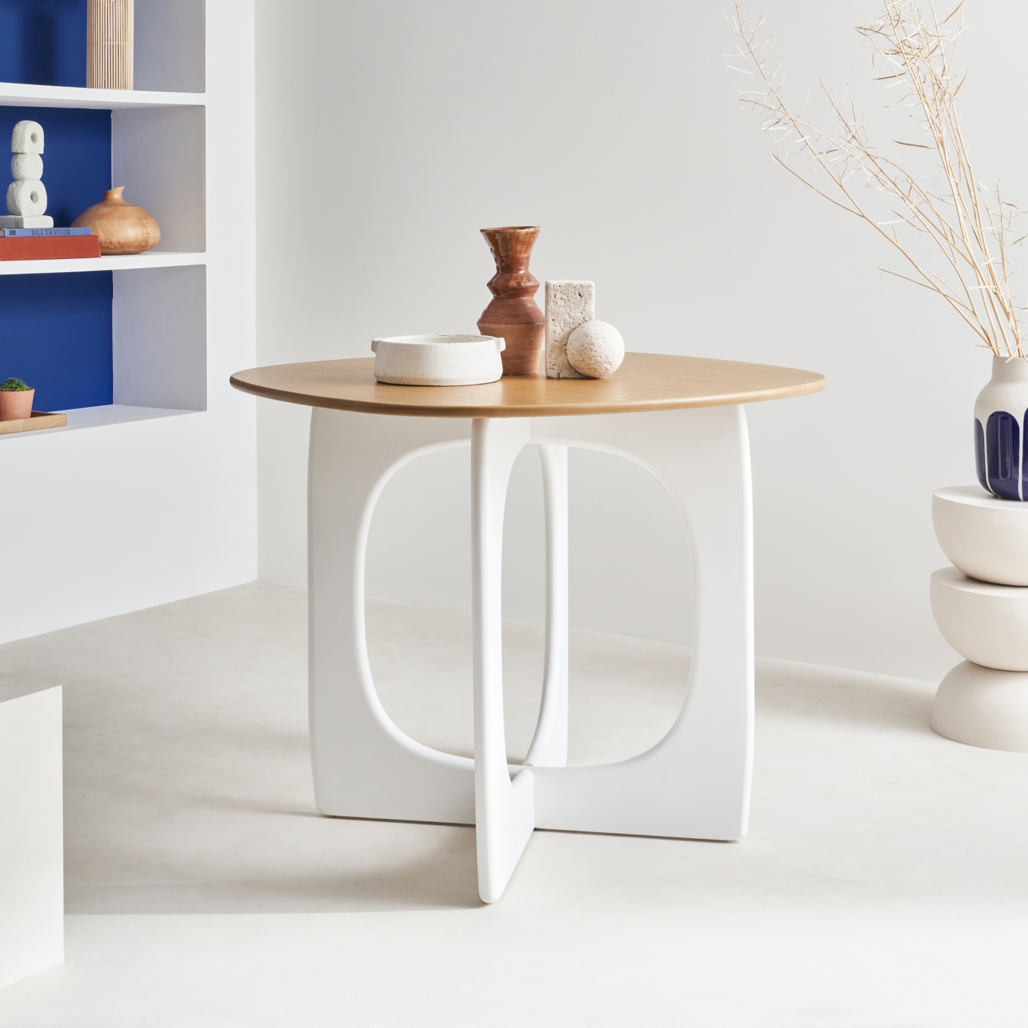 Table à manger carrée 4 places mdf et placage chêne 91.4cm