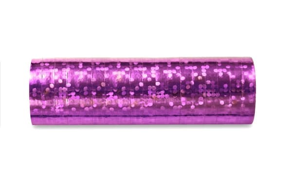 Sett med 18 holografiske serpentiner i lilla