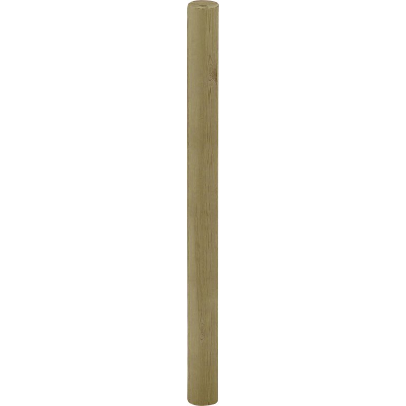 Poteau rond bois massif pour corbeille murale extérieur Eden 20 L bois