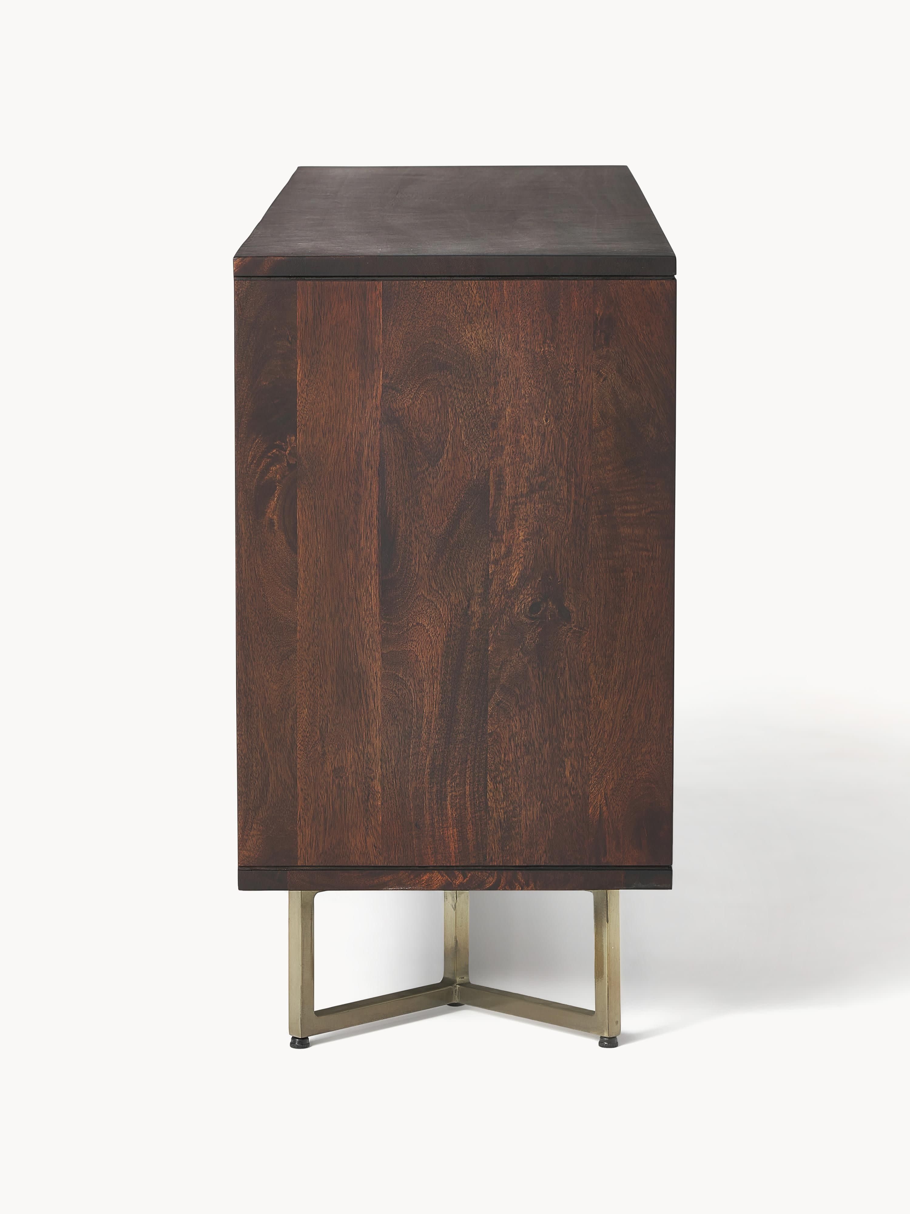Dressoir Luca van mangohout met visgraat-patroon