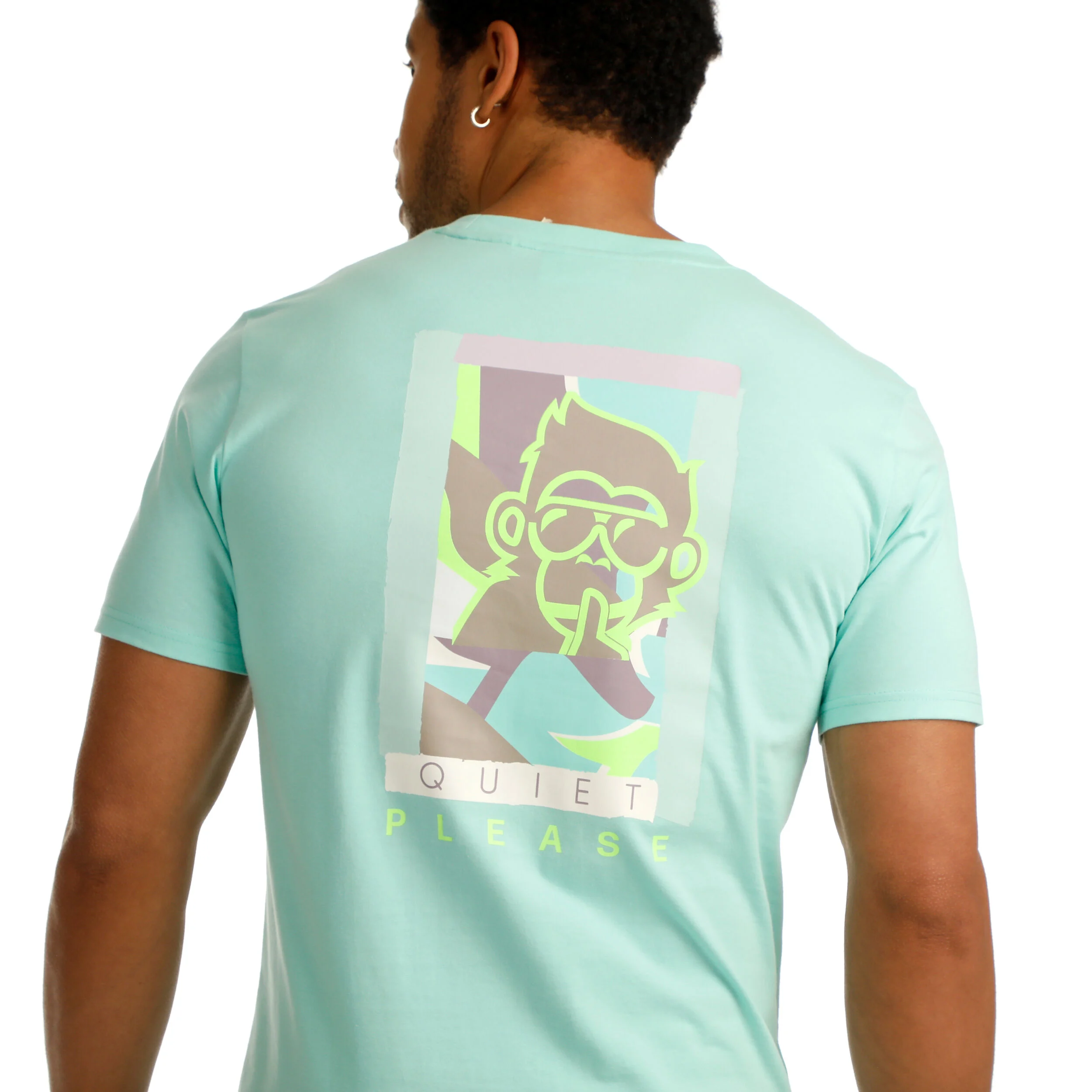 Quiet Please Wild Collage T-shirt Hommes - Turquoise , Multicouleur