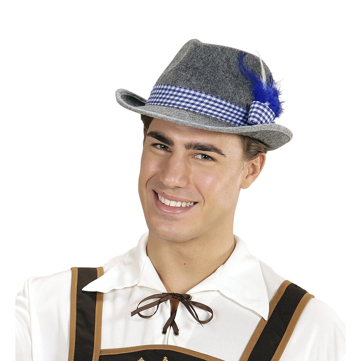 Oktoberfest Hoed Tiroler Met Blauwe Veren