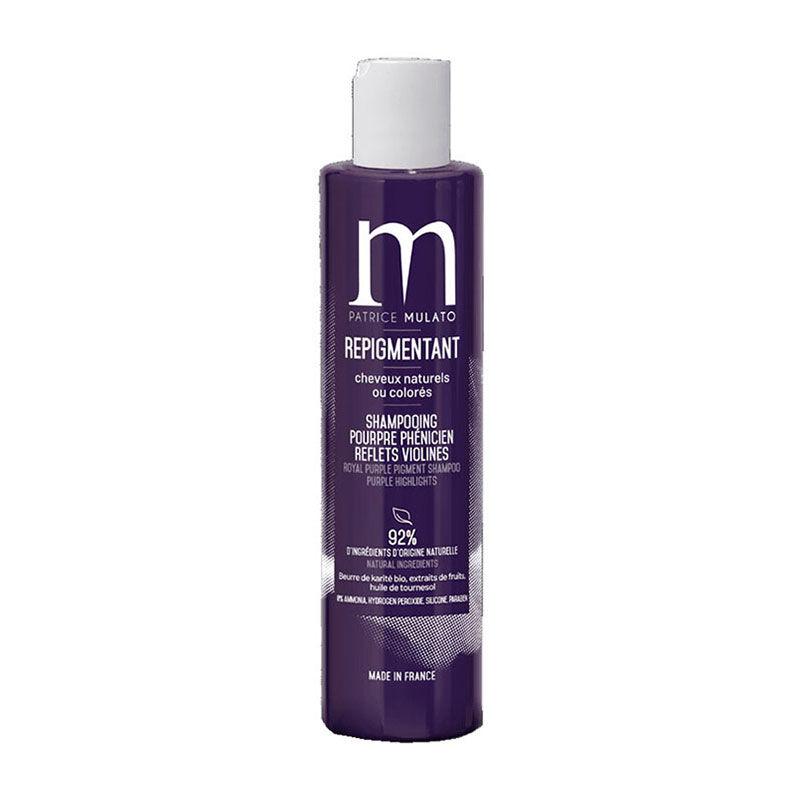 Shampooing repigmentant cheveux naturels ou colorés pourpre phenicien