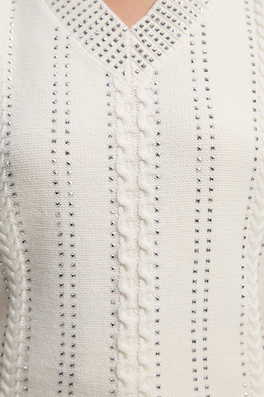 KarenMillen Débardeur Tricoté Col V Orné de Strass Thermocollants