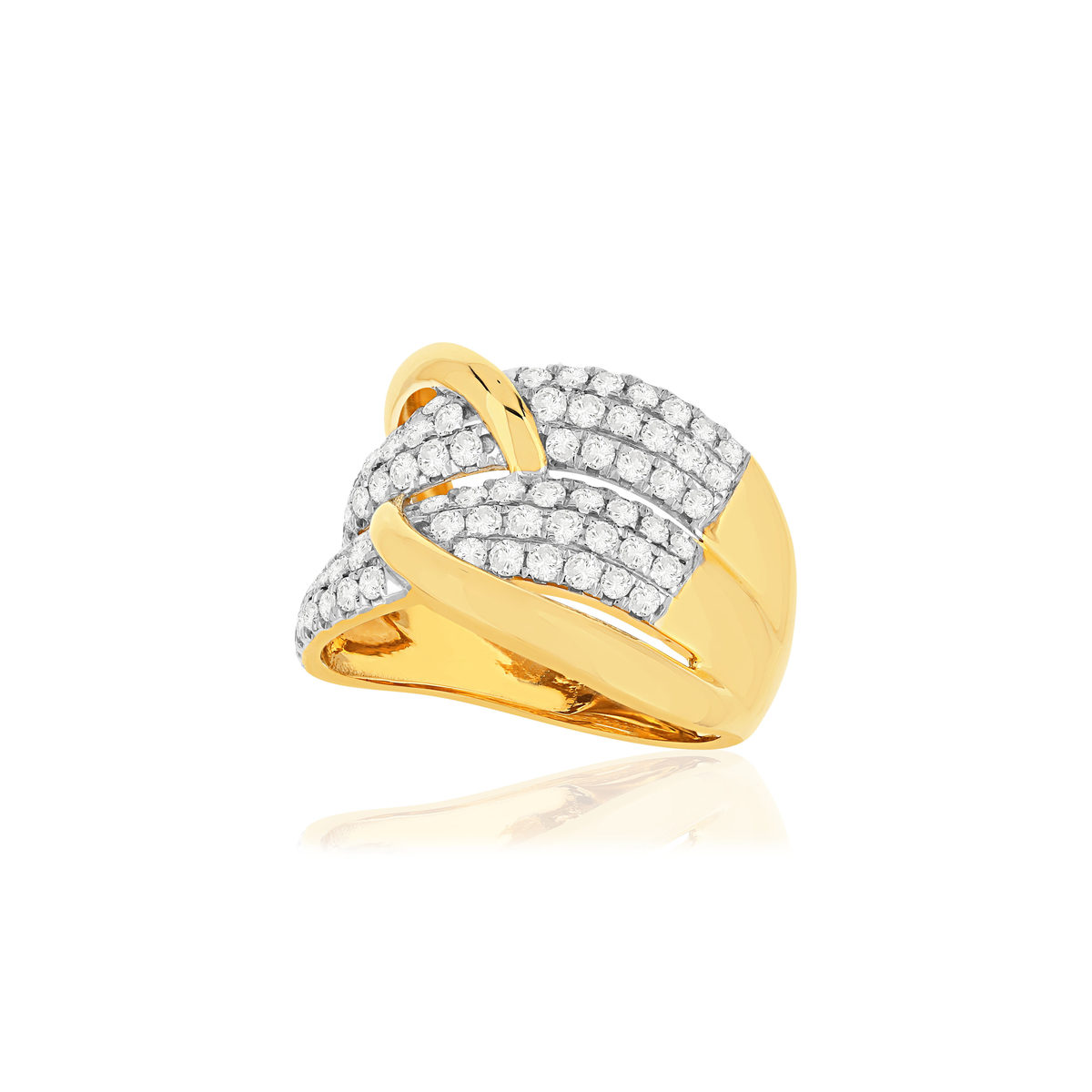 Bague or 750 2 tons diamants