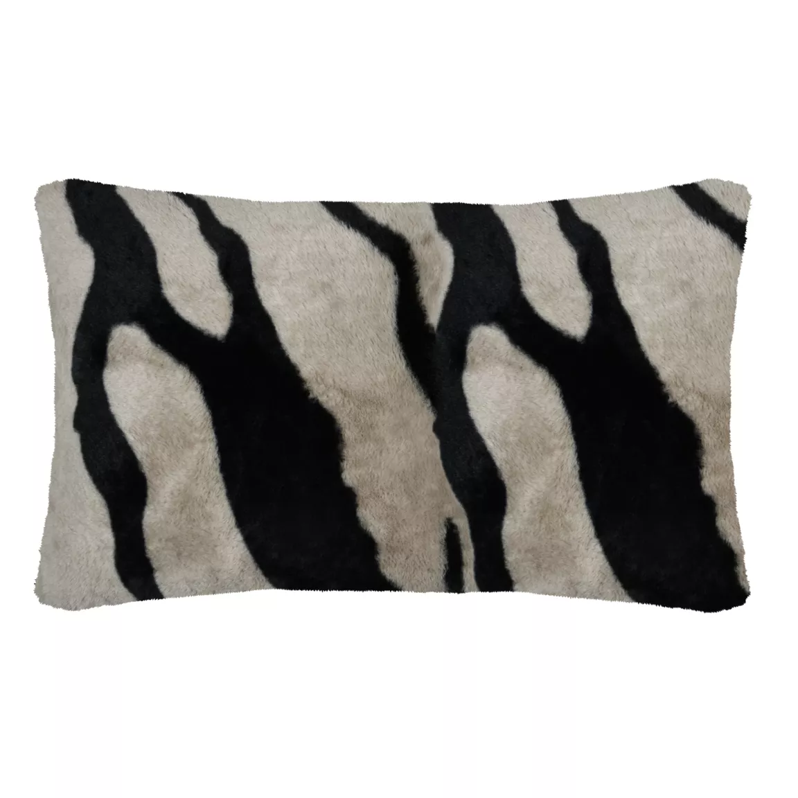 Coussin rectangulaire fausse fourrure zébre (50 x 80 cm) Fauves Taupe