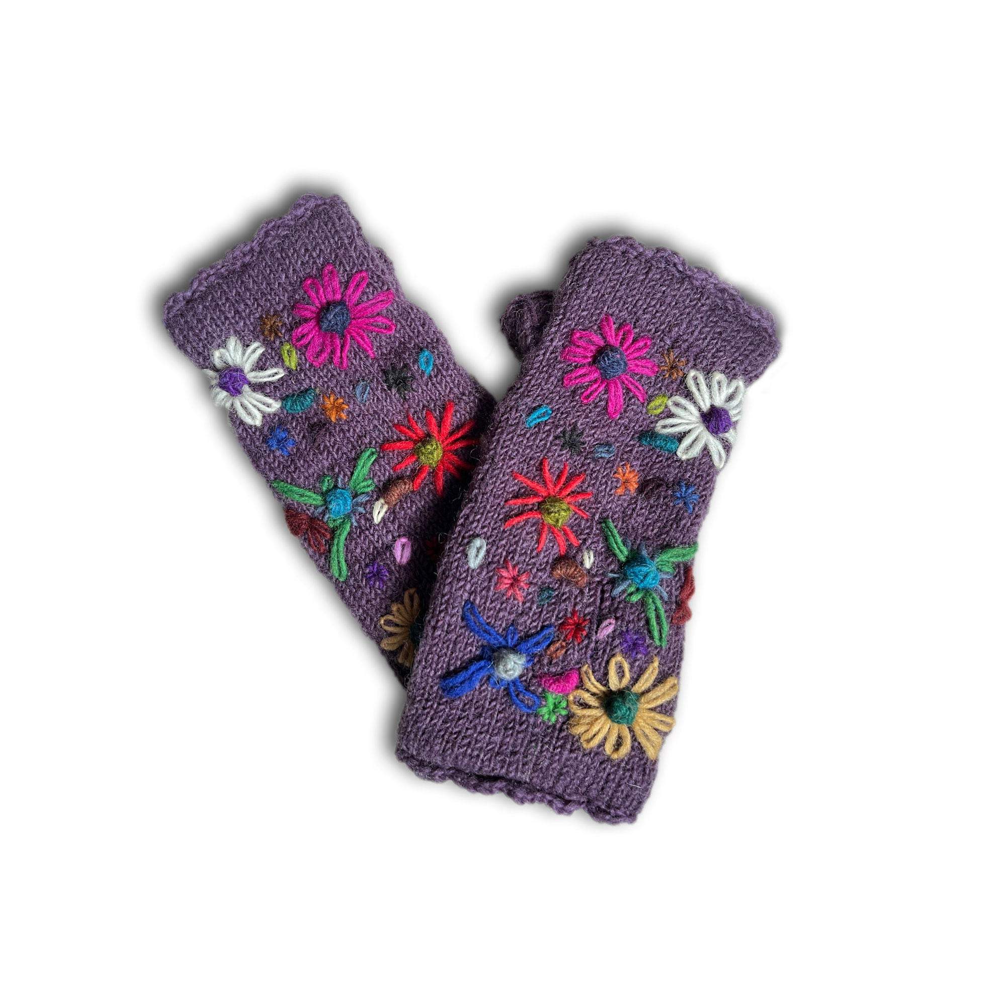 Pulswärmer 'Blumen' lila, multicolor günstig bestellen
