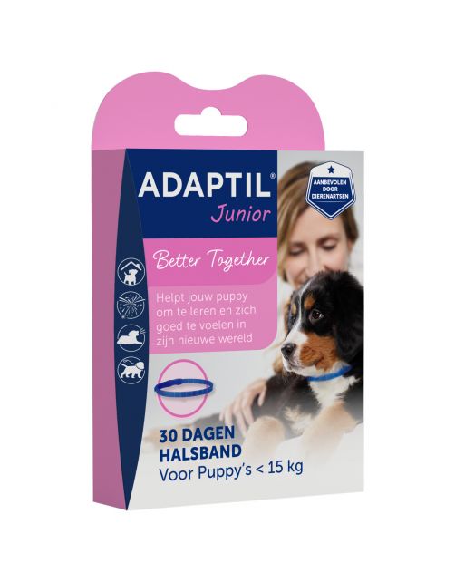 Adaptil Junior Halsband - Anti stressmiddel - 37 cm Lichtblauw Transparant per stuk < 6mnd