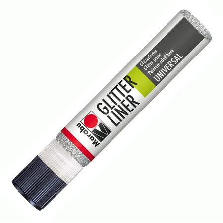 Marabu Glitter-Liner, silber, 25 ml