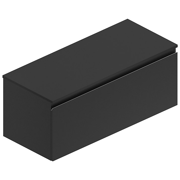 Meuble sous vasque à suspendre Pura noir mat 120 cm + Plan de toilette
