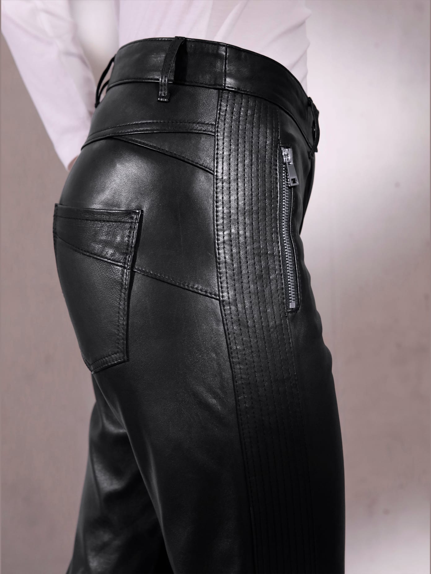 Pantalon cuir agneau nappa cuir agneau nappa véritable