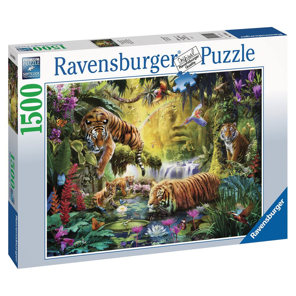 PUZZLE 1500 PIECES - TIGRES AU PLAN D'EAU