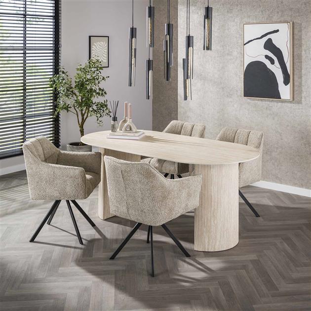 Hoyz Collection - Eetkamertafel 180 Arch - Travertin look