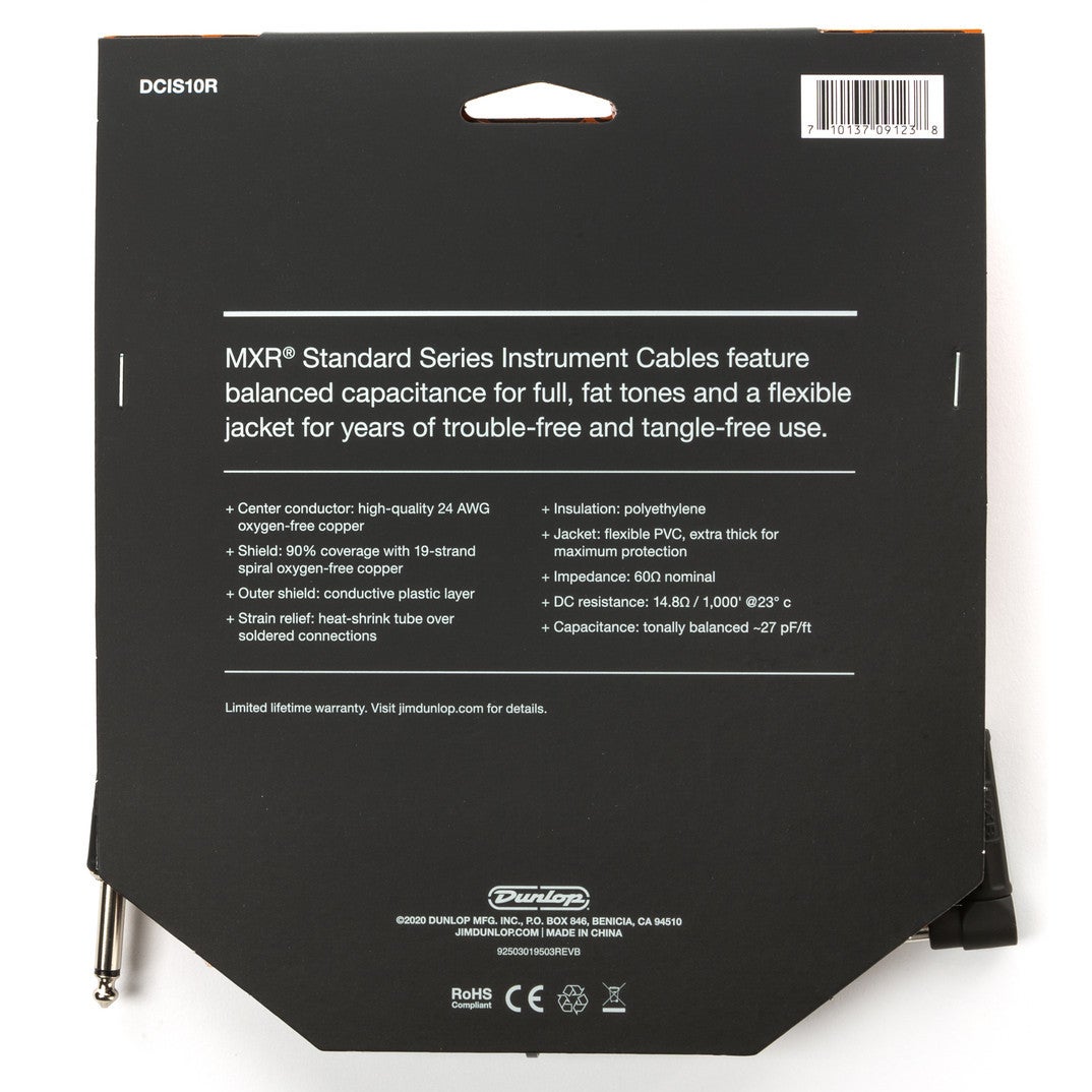 MXR DCIS10R Standard Right Straight instrumentkabel 3m