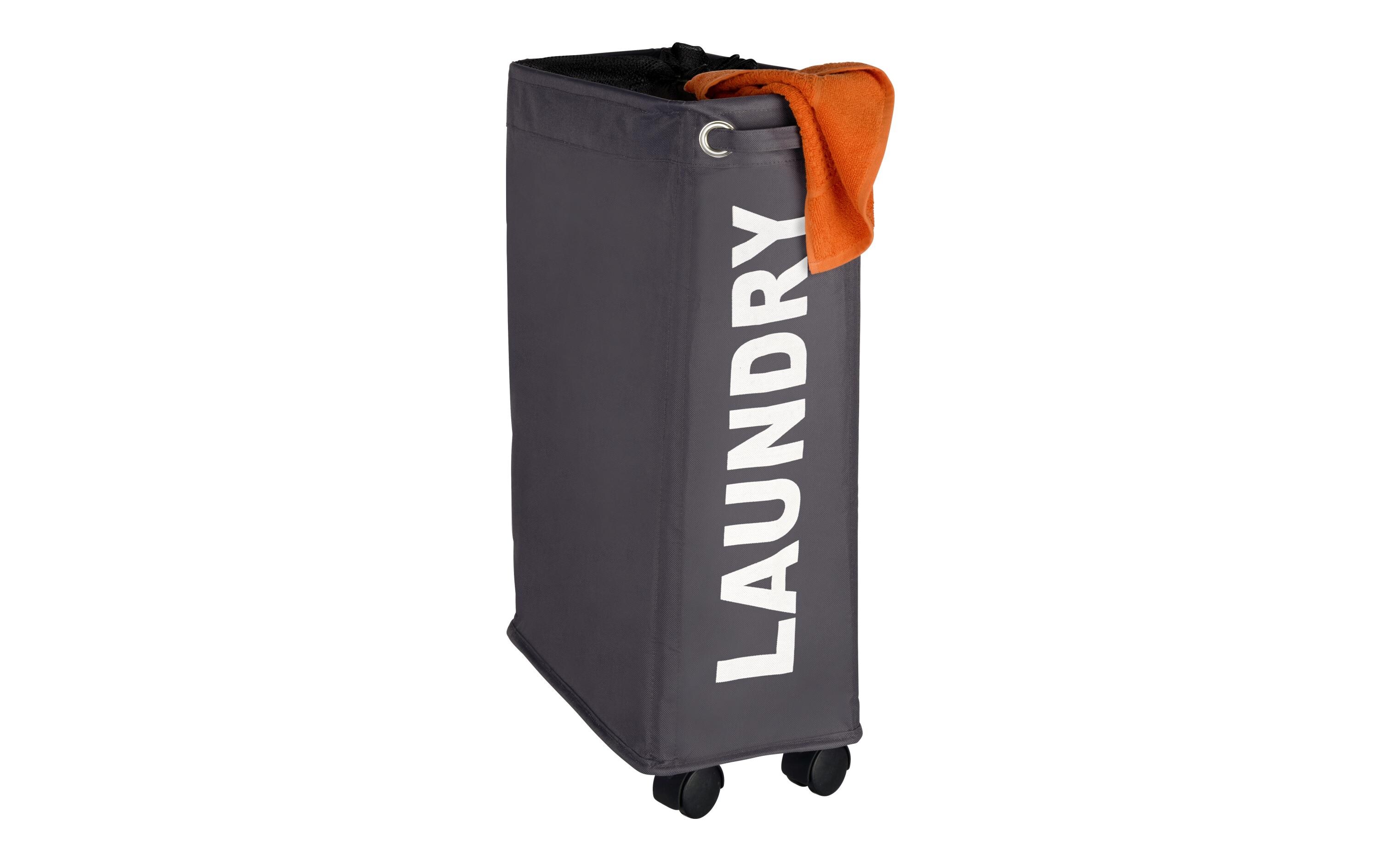 Wäschesammler Corno 43 l, Dunkelgrau/SchwarzWäschesack mit Rollen
