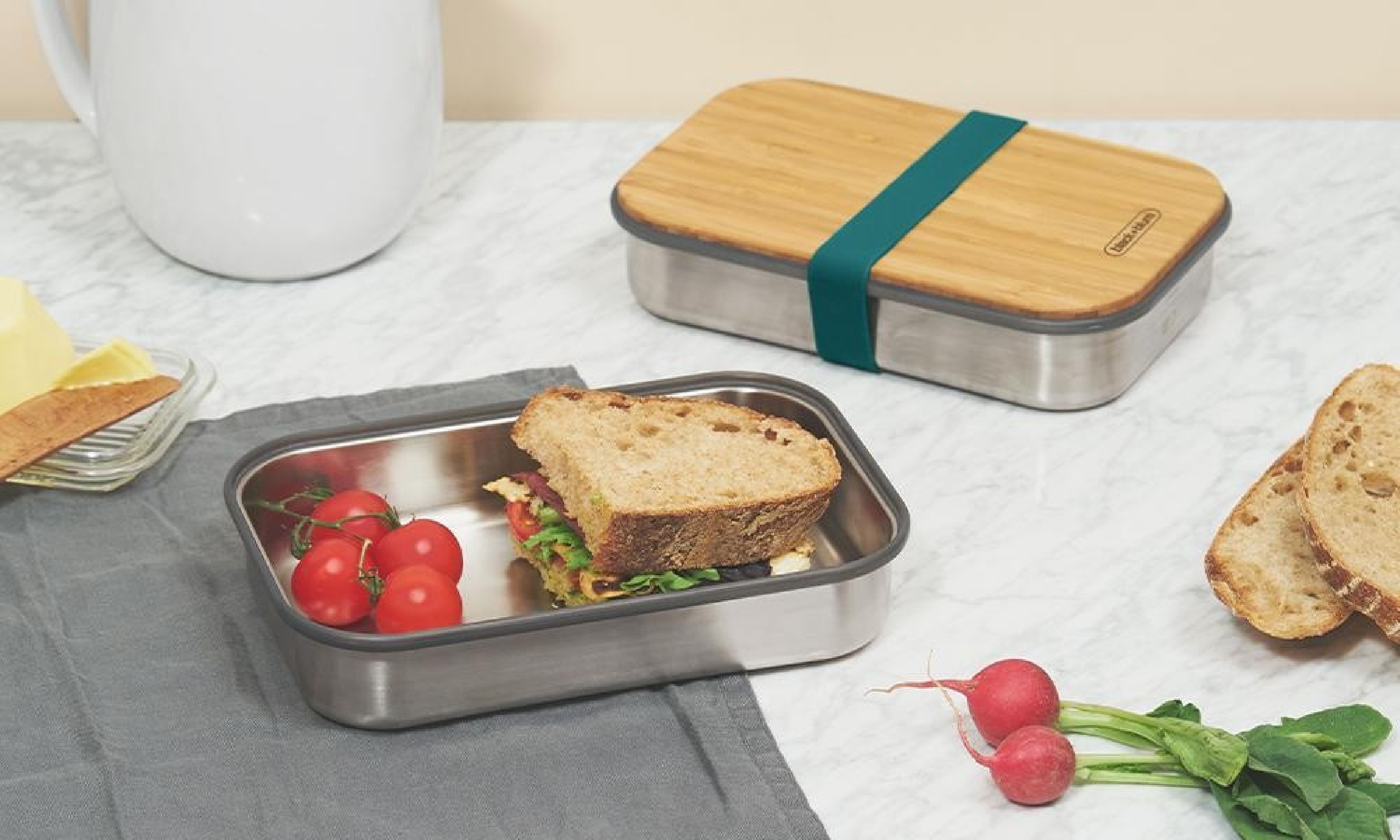 Black   Blum Edelstahl-Sandwich-Box Black Blum olive