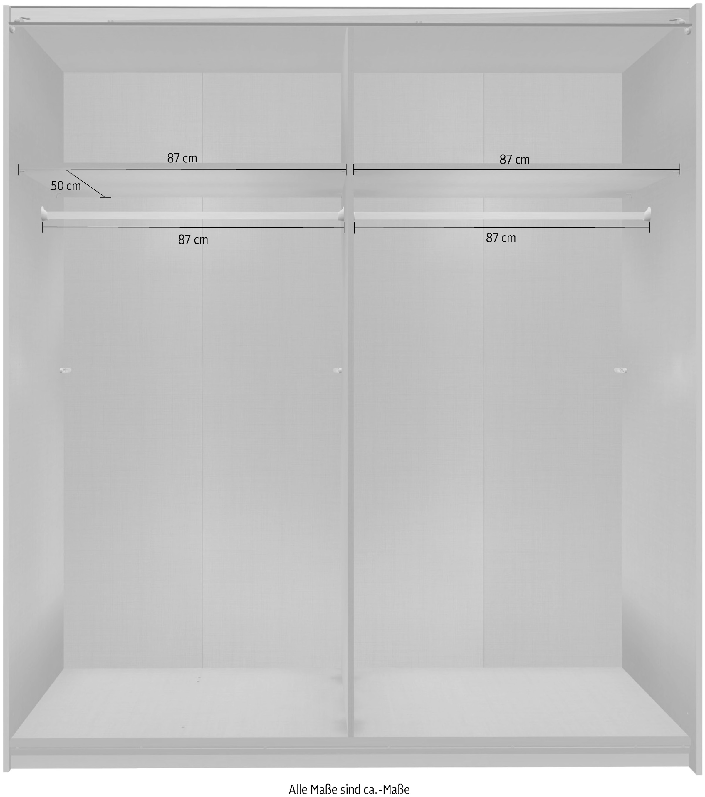 Wimex Schwebetürenschrank »Dundee, Glitzern und Funkeln im Schlafzimmer durch Strassdekor« Kleiderschrank mit Spiegel, 180x64x198cm, Made in Germany