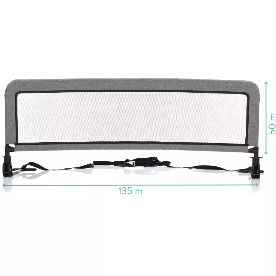 fillikid Bettgitter 135 cm für Standard- und Boxspringbetten Dunkelgrau Melange
