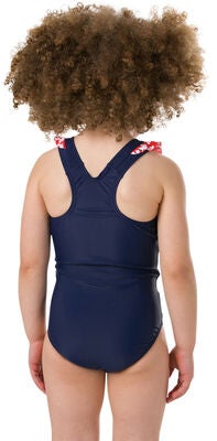 Speedo Spashmaster Frill Badedrakt, Navy/Red
