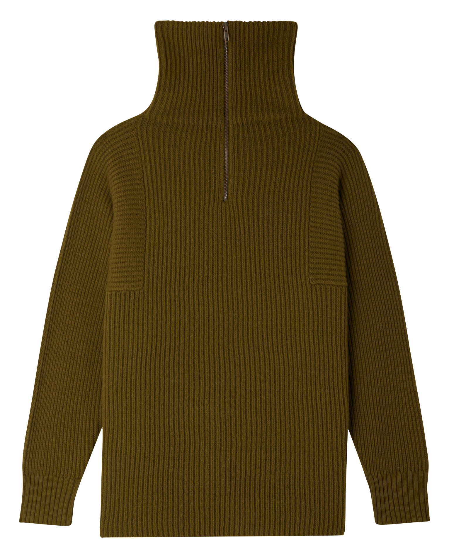 VISBY - Pull col montant en laine | Kaki