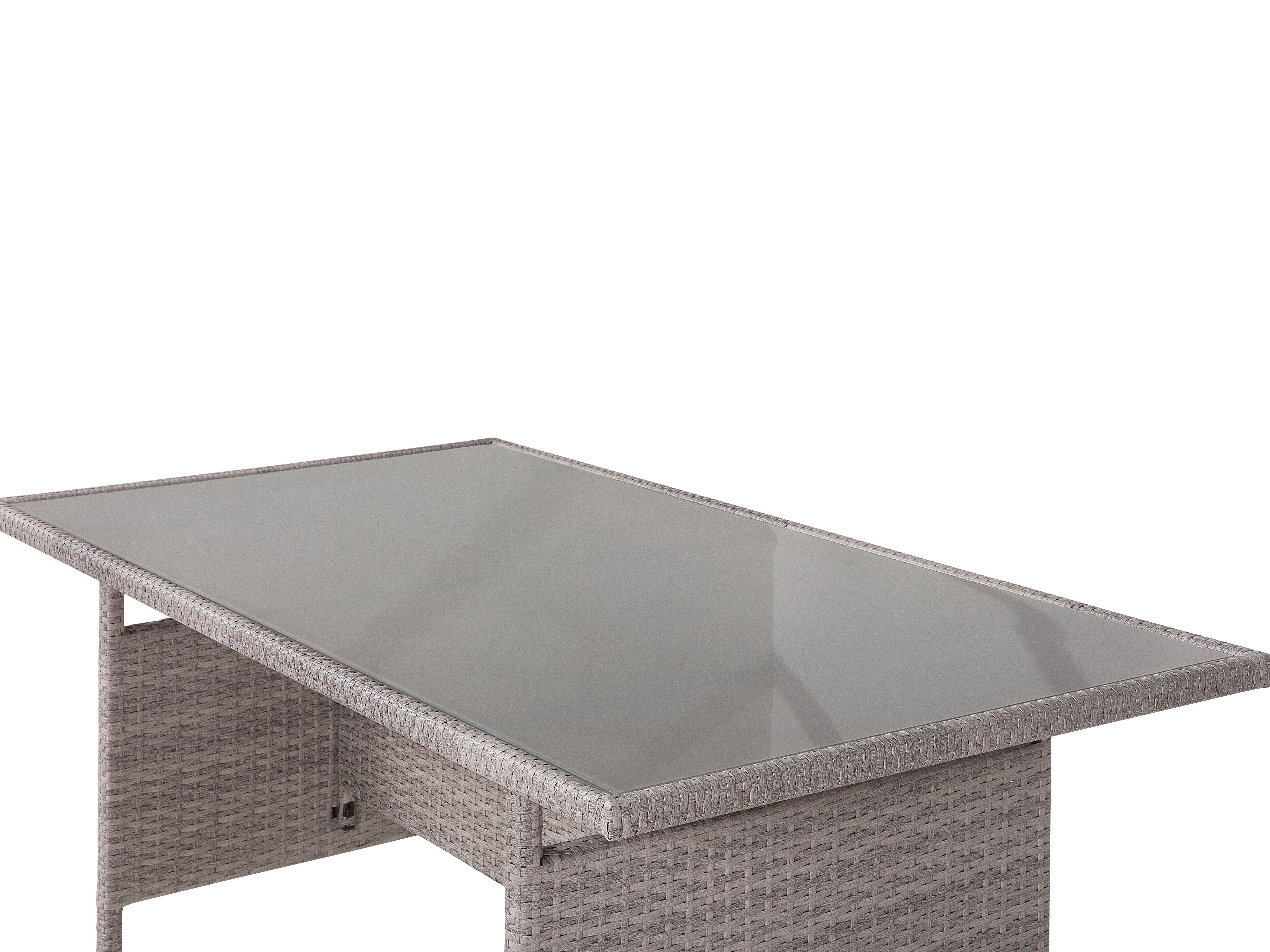 Tuin eettafel VITERBO 145 cm 80 cm Glas Lichtgrijs