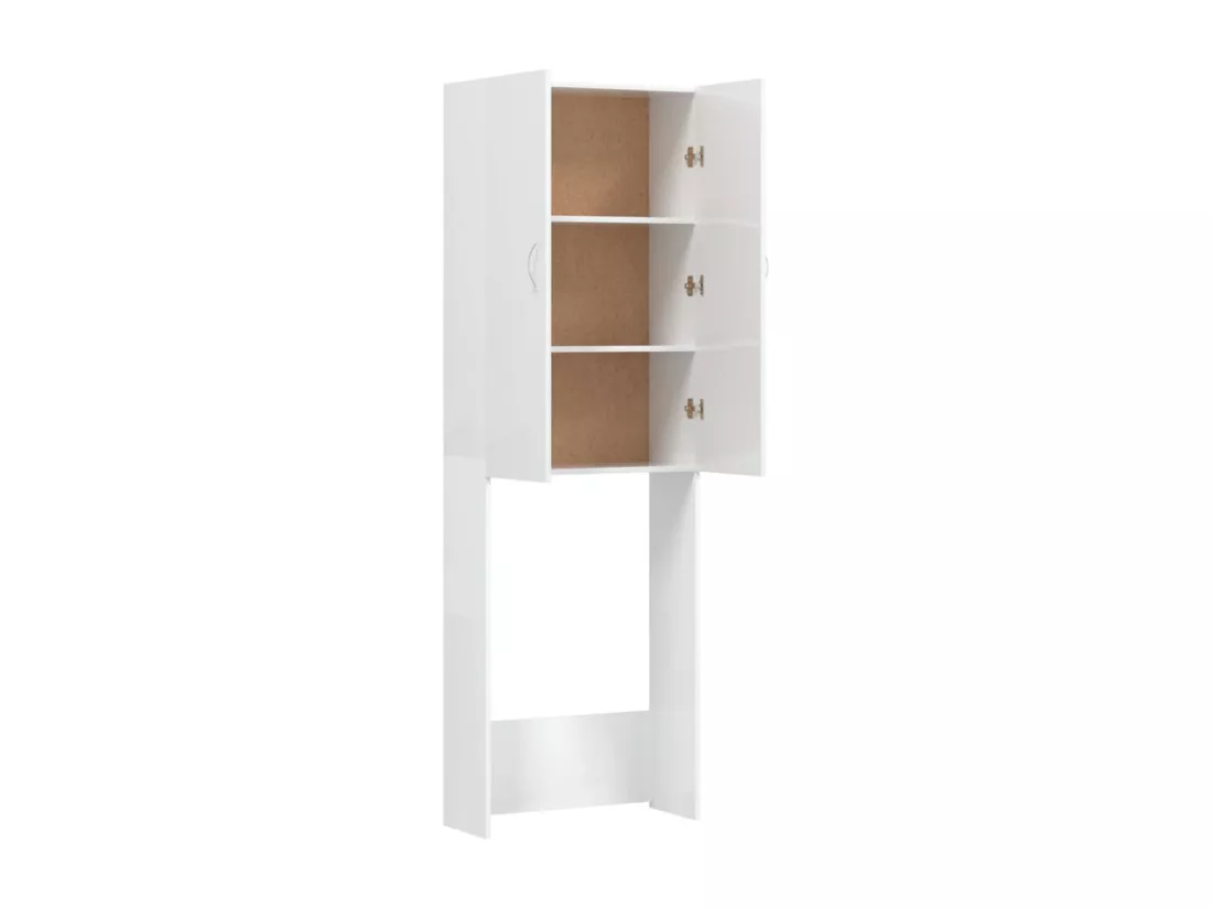 Meuble pour machine à laver Blanc brillant 64x25,5x190 cm