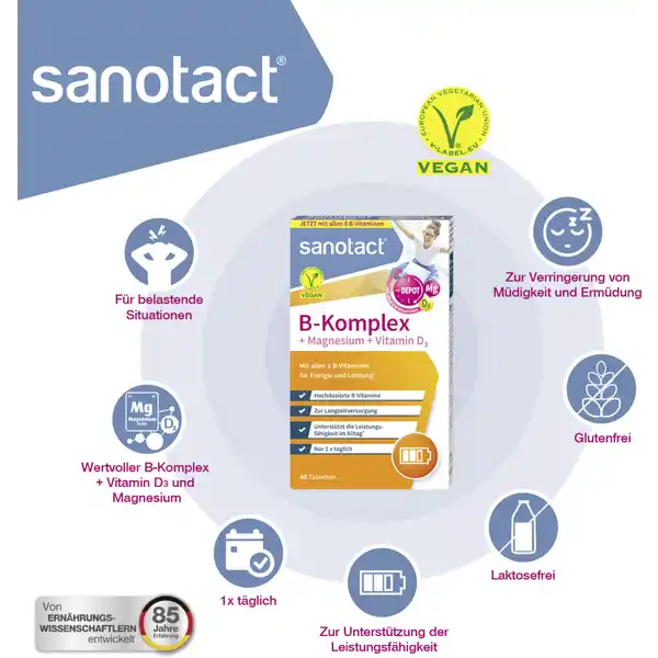 sanotact B-Komplex + Magnesium + Vitamin D3 Tabletten