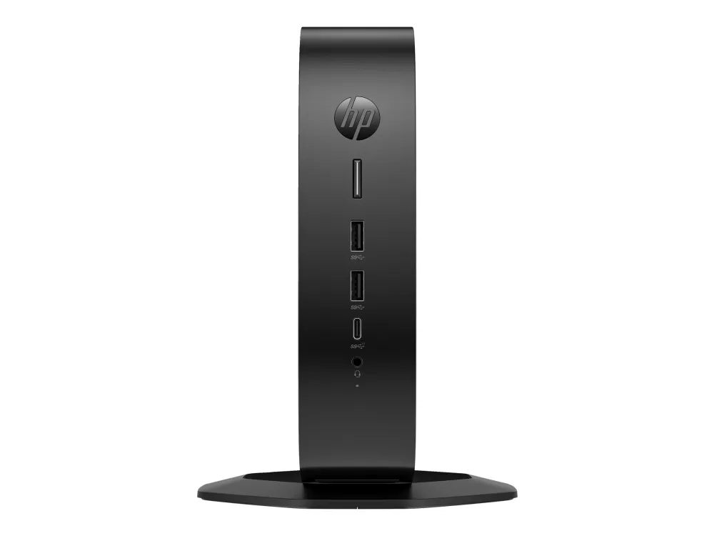 HP Elite t755 - Tynd klient - SFF 1 x Ryzen Embedded V2546 / op til 3.95 GHz - RAM 16 GB - SSD 256 GB - NVMe - Radeon Graphics - Gigabit Ethernet, Bluetooth 5.3, IEEE 802.11ax (Wi-Fi 6) - Win 10 IoT Enterprise - skærm: ingen - tastatur: tysk