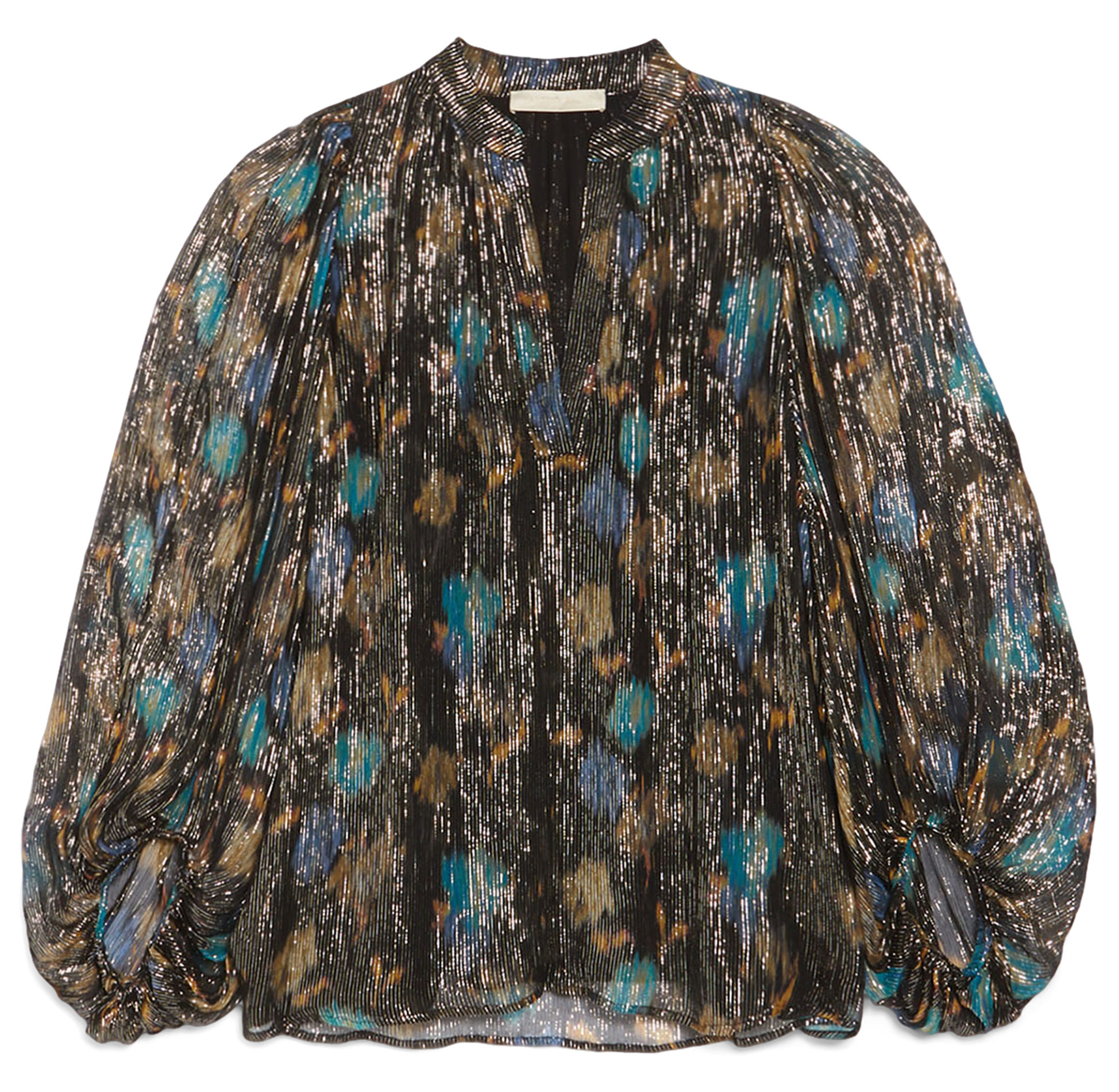 BELL - Blouse col V droite imprimée | Noir